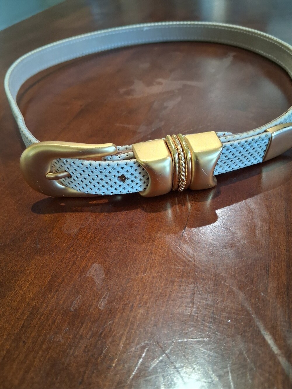 Spain Leather Belt Gold Hardware